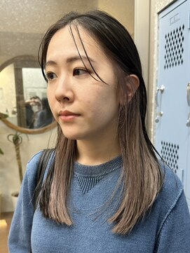 サンク 原宿 表参道(cinq) デザインカラー前髪インナーカラーベージュカラーブリーチカラー