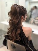 高めハーフアップ