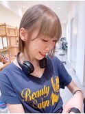 say.ミルクティーアッシュショートミニボブ似合わせカット表参道