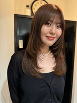 ローレン(LOREN) デザインカラー レイヤーカット ウェットヘア オリーブベージュ 
