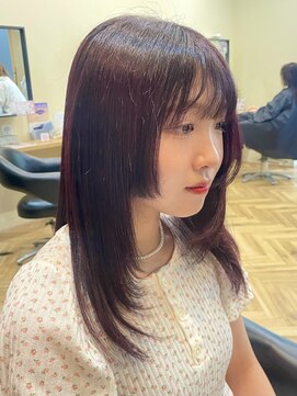 アルター(aL ter) 【ロングレイヤー×ピンクブラウン】前髪/イメチェン/林愛華