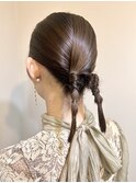 【Lilly渋谷】#ヘアセット#ヘアアレンジ#編み込み#シニヨン