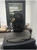 お呼ばれヘアアレンジハーフアップ