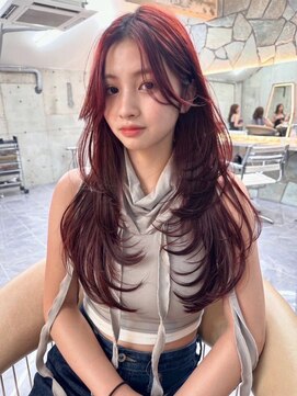 サイン 渋谷(SIGN) ハッシュカットレイヤーカットグレージュカラーインナーカラー