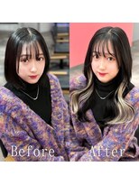 あるじゃんすー 池袋店 ブラック×ホワイトベージュ#シールエクステ#ミニウルフ#