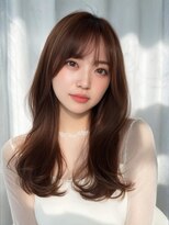 ステイゴールド(STAYGOLD)&nbsp;アッシュブラウン 顔周りレイヤー 前髪カット 韓国ヘア 髪質改善