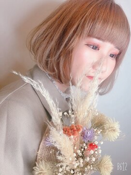 シーデン(C-den) 人気愛されボブ×ピンクベージュ×Wカラー×イルミナ×アッシュ