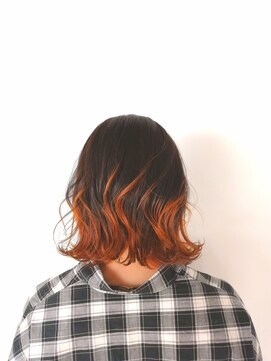 アディクト 綾瀬(ADDICT) 【ADDICT_YUKI】カッパーオレンジ_グラデーション_ふわミディ
