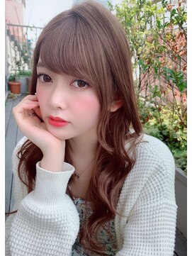 シルクレイ 吉祥寺店(Silk-lei) 大人かわいいフェザーバング愛されピンクブラウン30代吉祥寺