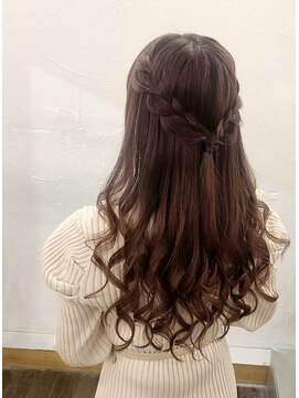 エフェ(effet) デートヘア☆ナチュラル編み込みハーフ