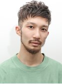 アッシュブラックマッシュパーマウルフ波巻きカルマパーマ403