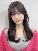 大人韓国くびれセミディワンカール姫カット髪質改善シアーカラー