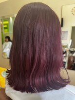 ヘアーデザイン ラクーナ(hair design La cuna) カシスピンク/レッド/赤髪/韓国ヘア/抜け感/深みピンク/韓国風