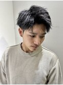爽やかアップバングソフトツイストパーマショート