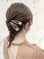 ブルー(BLUE)&nbsp;編みおろし 編み込み ヘアセット 結婚式お呼ばれ 【mt___213r】