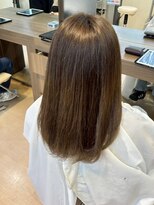 アウラ(AURA)&nbsp;盛岡駅オリーブベージュカラーブリーチなしダブルカラーレイヤー