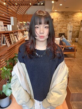 マッシュ アドベ 八戸ノ里(MASHU ADOBE) ボルドーカラー/レイヤーカット