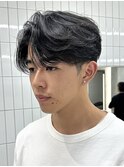 センターパートニュアンスパーマ