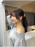 盛れる顔周りカット/グレージュ/くすみカラー/透明感カラー