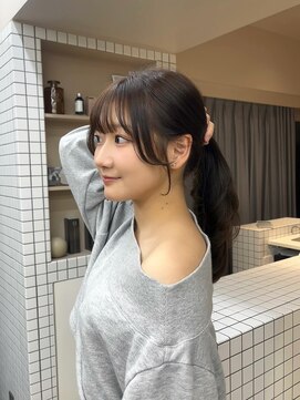 盛れる顔周りカット/グレージュ/くすみカラー/透明感カラー