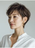 40代・繊細ハイライトのタイトショート
