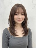 レイヤーカット/ハッシュカット/透明感くすみブラウン