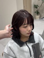 アッドバイケンジ(Add.. by KENJE)&nbsp;ミディアムレイヤー×顔周りカット×ワインレッド