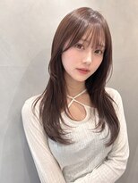 フュルスティン(FURSTIN) ピンクブラウン×シースルーバング・韓国レイヤー