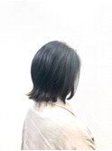 黒髪ミディアム/襟足外ハネ/艶カラー/ダークカラー/30代40代50代