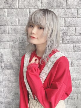 リアイス(Re:ICE) ミニウルフ/くすみブルー/流れるレイヤー/インナーハイライト