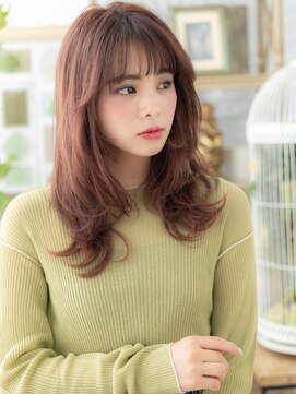 カバーヘア ブリス 戸田公園西口店(COVER HAIR bliss) ミルクティーピンク外国人風レイヤーa戸田公園20代30代40代