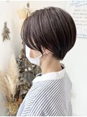 前髪なしショート