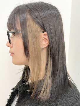 ルイ(ROUIS produced by LUCK 津田沼) ROUIS 津田沼　インナーカラー　ミルクティーカラー