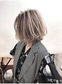 白髪ぼかし脱白髪染め髪質改善ミディアムレイヤー40代50代60代