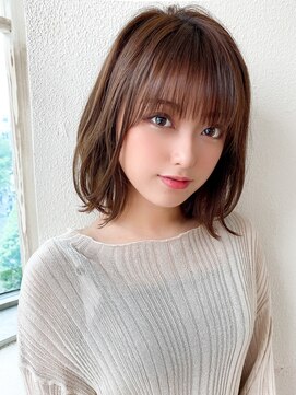 アフロート ディル(AFLOAT D'L) 20代シースルーぱっつん前髪で可愛いくびれボブ結べるボブ