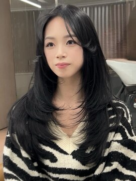 サイン 表参道(SIGN) 韓国ヘアーハッシュカットレイヤーカットグレージュブリーチ無し