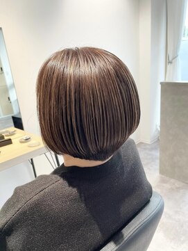 ストフ(stof) ハイライト/丸みショートボブ/大人ショートボブ/ベージュカラー