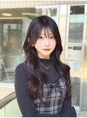 韓国風くびれロング×束感シースルーバン10代20代30代