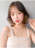 ハイライトカラー小顔カットこなれヘアナチュラルカール艶感
