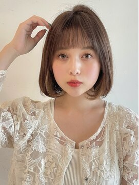 ステアケース 武蔵小杉店(stair:case) ミルクティーベージュ大人かわいいベージュインナーカラーボブ