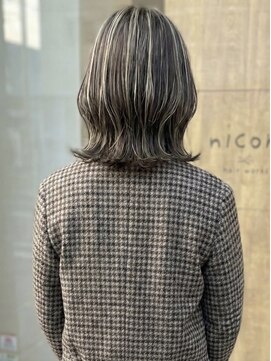 ニコリヘアワークス(nicori hair works) ミディアム×レイヤー×ハイライト2