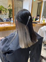 ラ メール ヘア デザイン(La mer HAIR DESIGN)&nbsp;【ビフォーアフター】インナーカラーホワイティーベージュ