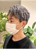 メンズショート/グレー/シルバーカラー/ホワイトシルバー
