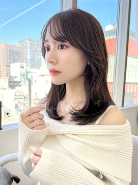 アフロートリノ(AFLOAT Leino) 2wayバング 韓国前髪 シースルー ミディアム くびれヘア 顔周り