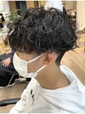 波巻きスパイラルパーママッシュショート無造作パーマ刈り上げ
