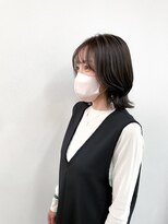 トップヘアー 玉島店(TOP HAIR)&nbsp;《TOPHAIR 玉島店/ ベリー》顔周りレイヤー×ネイビーグレー