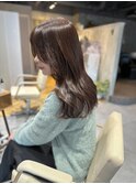 【ブリーチなしダブルカラー】透明感ベージュ