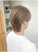 韓国メンズカットミルクティーカラー
