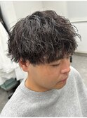 波巻きパーマメンズパーマメンズヘアツーブロックツイストパーマ