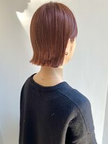 バートランド 白楽(Bertland)&nbsp;島田/アプリコットオレンジ ブリーチ無し 外はねボブ 髪質改善